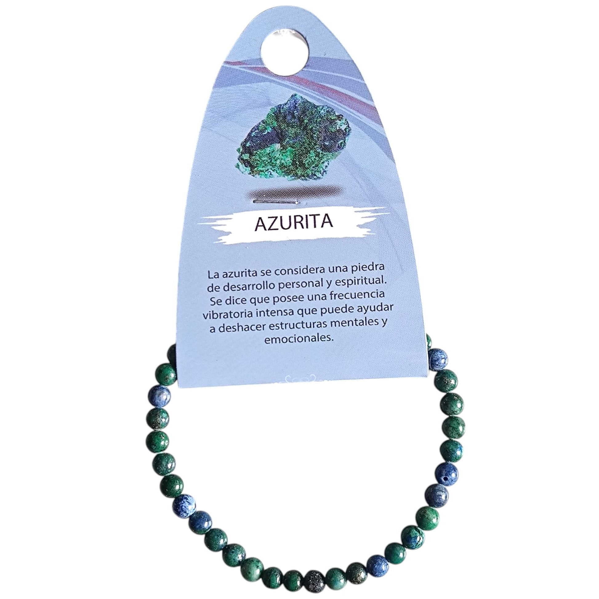 Pulsera Piedra Natural Piedra Azurrita ELIGE EL TAMAÑO DE LA BOLA PULSERAS MINERALES