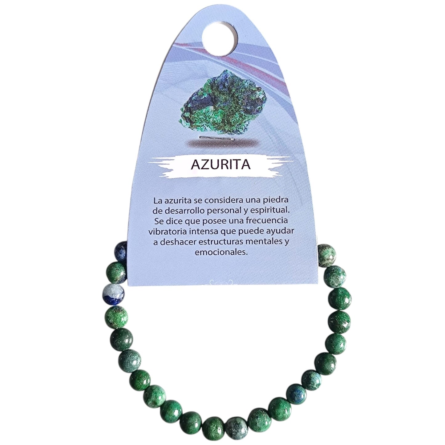 Pulsera Piedra Natural Piedra Azurrita ELIGE EL TAMAÑO DE LA BOLA PULSERAS MINERALES