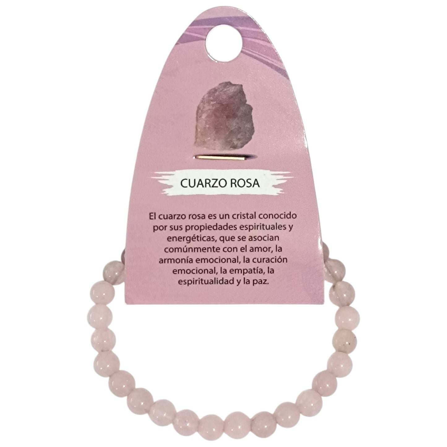 Pulsera Elastica Piedra Natural Cuarzo Rosa Elige tamaño bola PULSERAS MINERALES