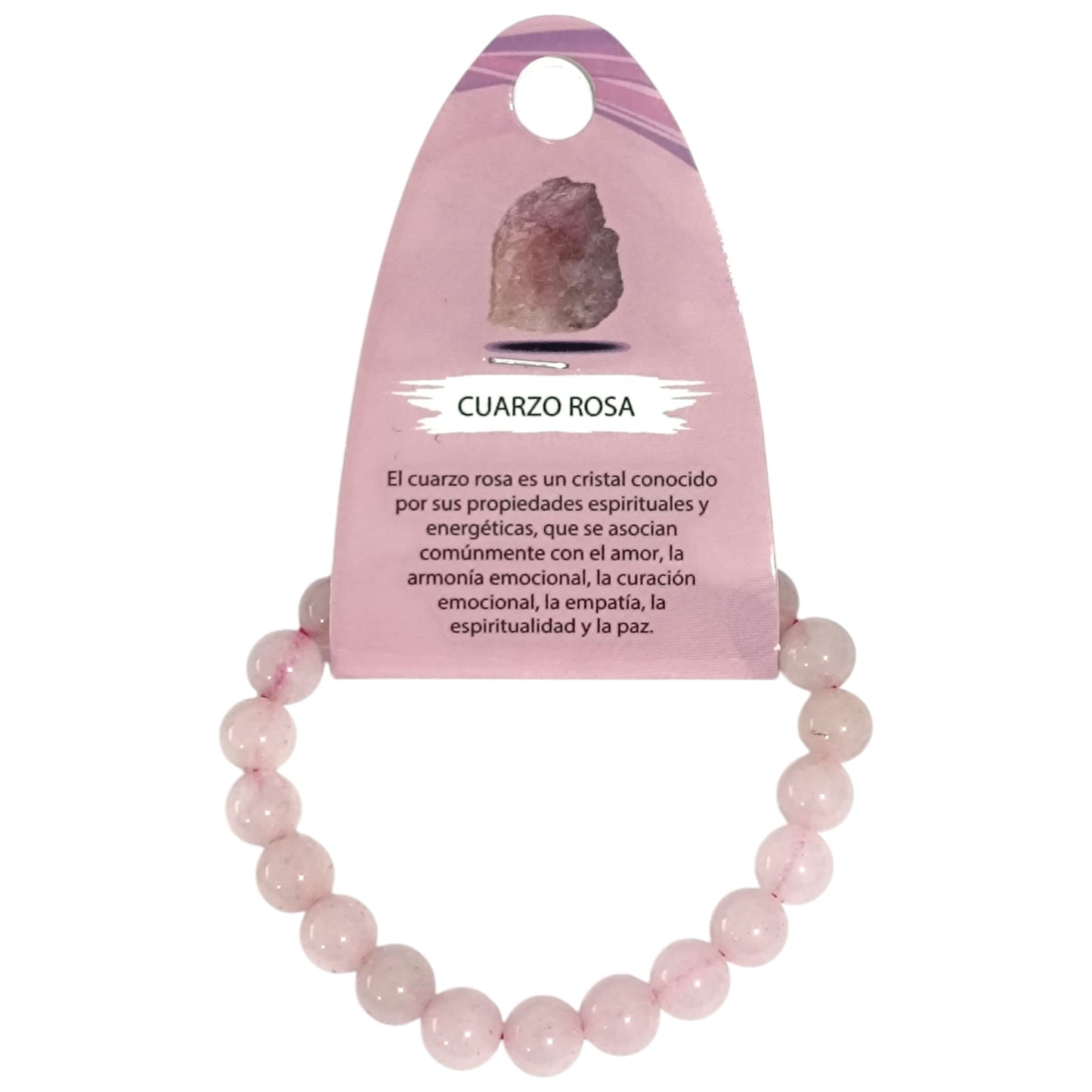 Pulsera Elastica Piedra Natural Cuarzo Rosa Elige tamaño bola PULSERAS MINERALES