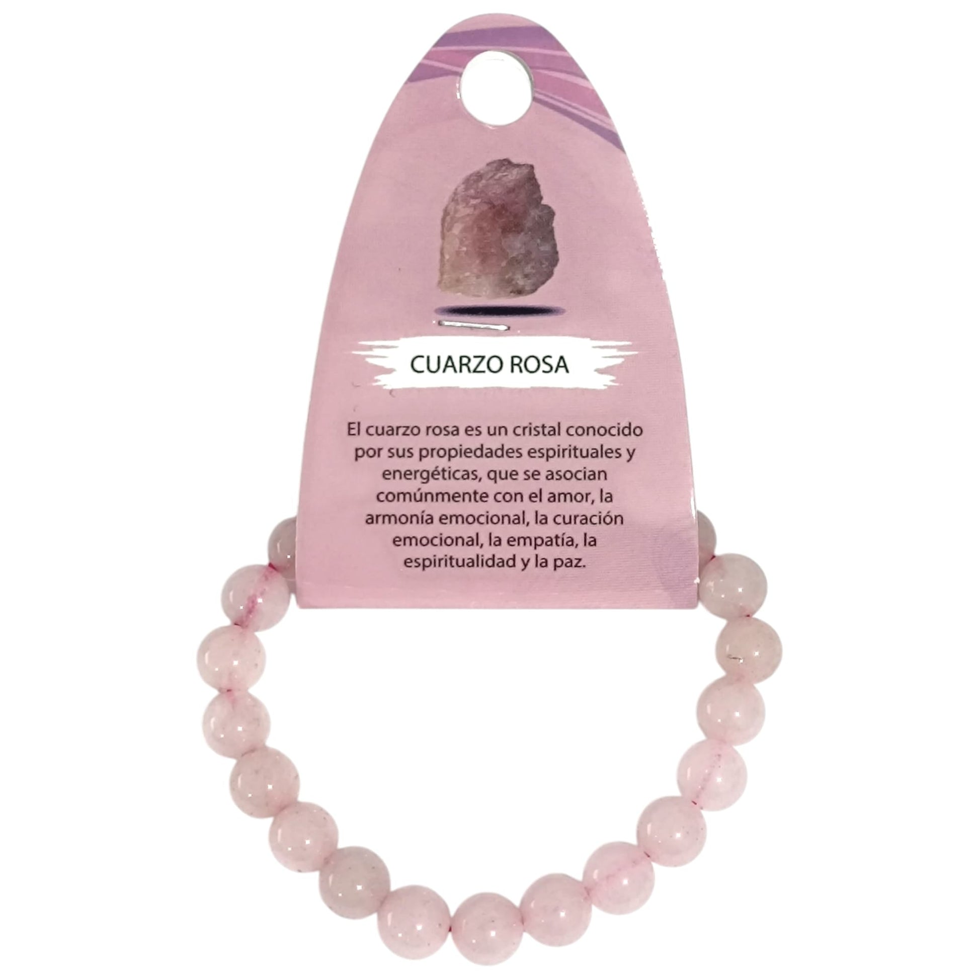 Pulsera Elastica Piedra Natural Cuarzo Rosa Elige tamaño bola PULSERAS MINERALES