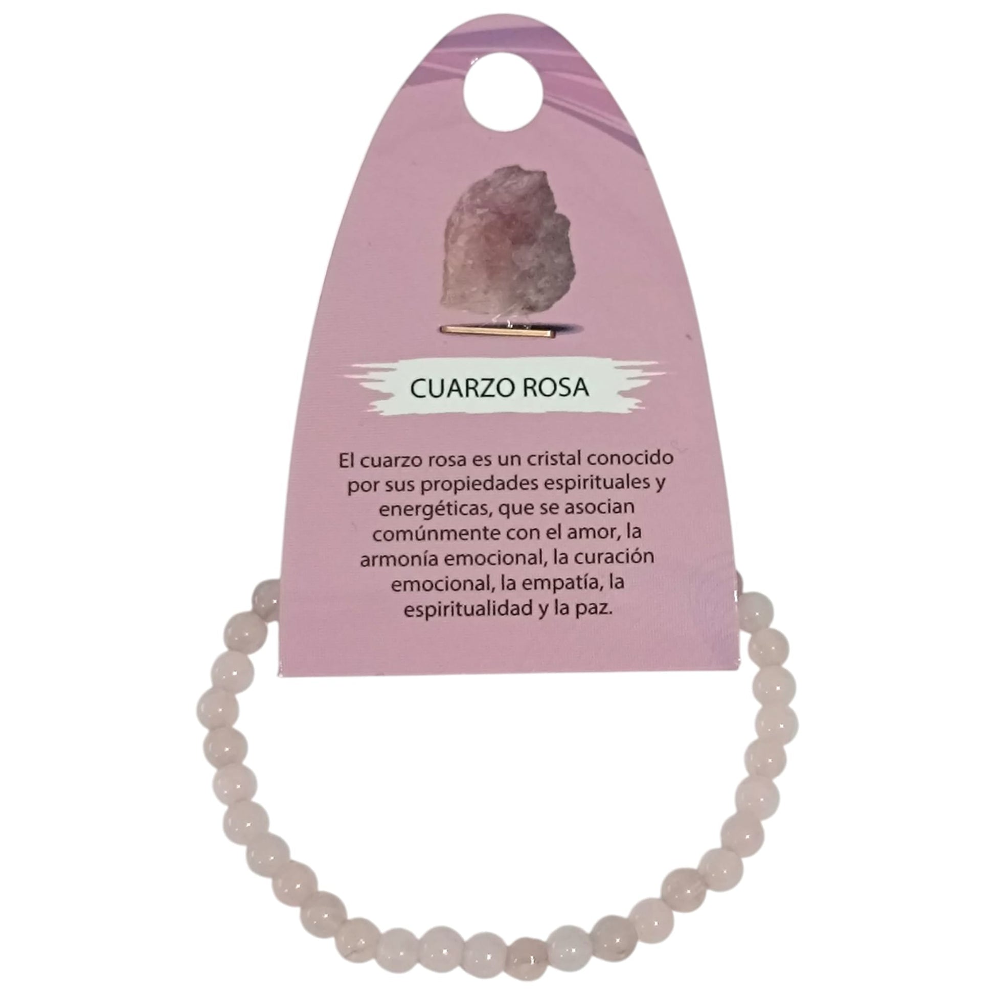 Pulsera Elastica Piedra Natural Cuarzo Rosa Elige tamaño bola PULSERAS MINERALES