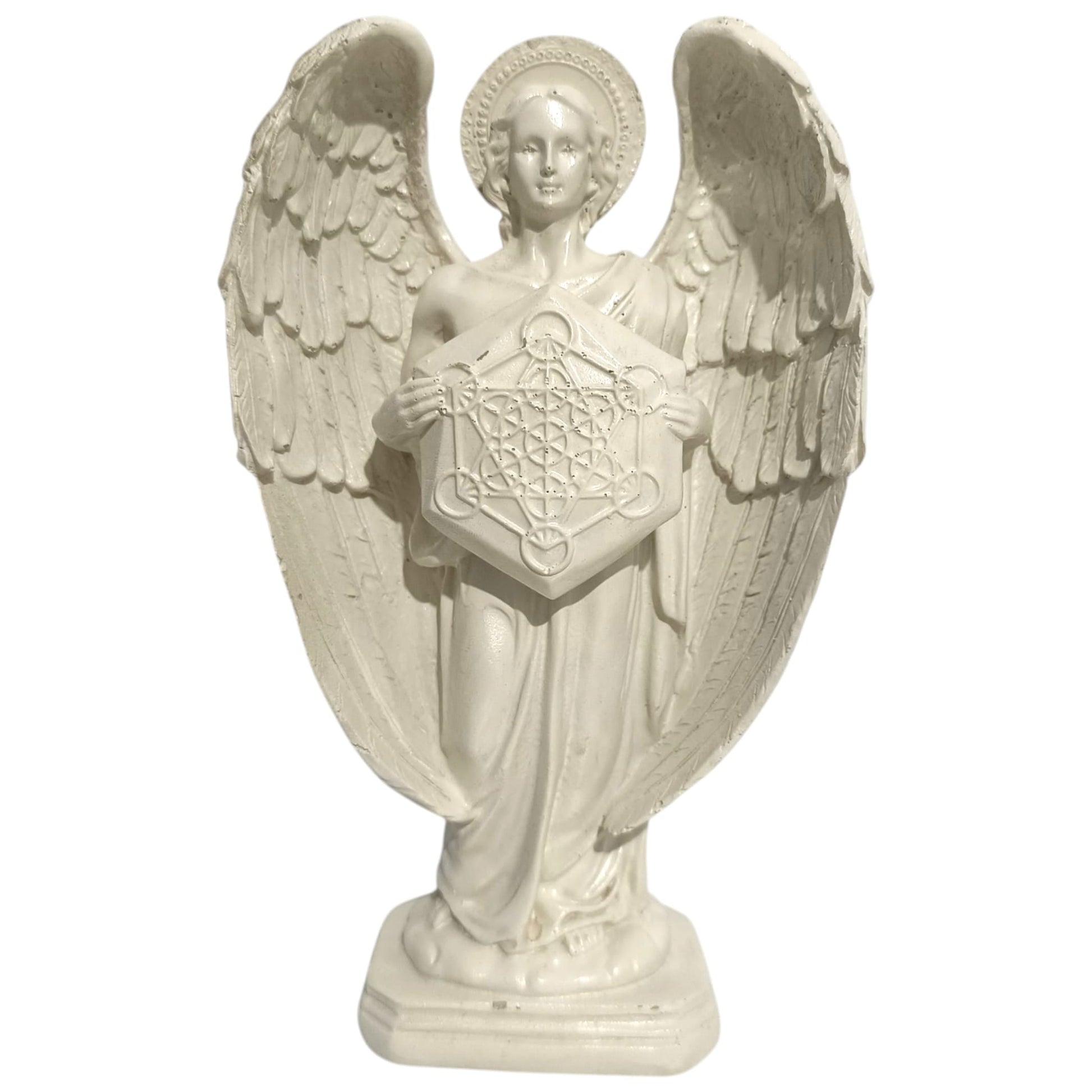 Figura en resina Metratón 20 Cms Aprox en color blanco hueso TODOMINERAL