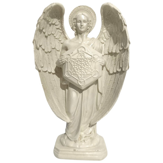 Figura en resina Metratón 20 Cms Aprox en color blanco hueso TODOMINERAL