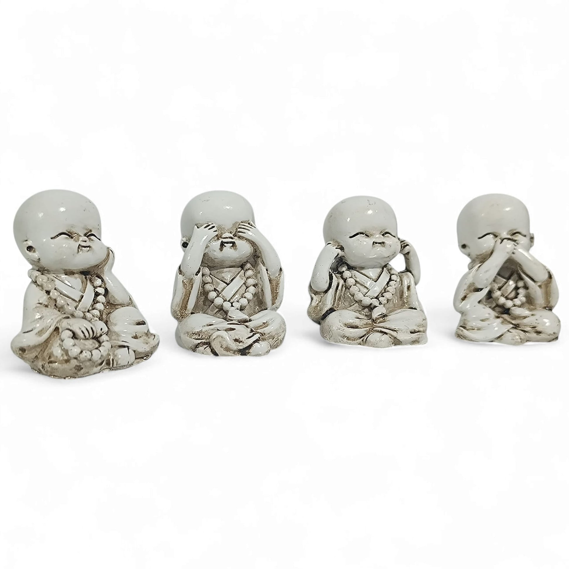 Figuras Juego 4 Buda En Resina 5 Cms TODOMINERAL