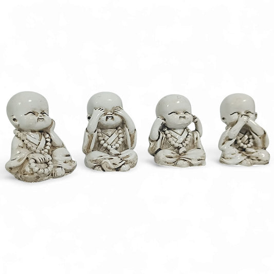 Figuras Juego 4 Buda En Resina 5 Cms TODOMINERAL