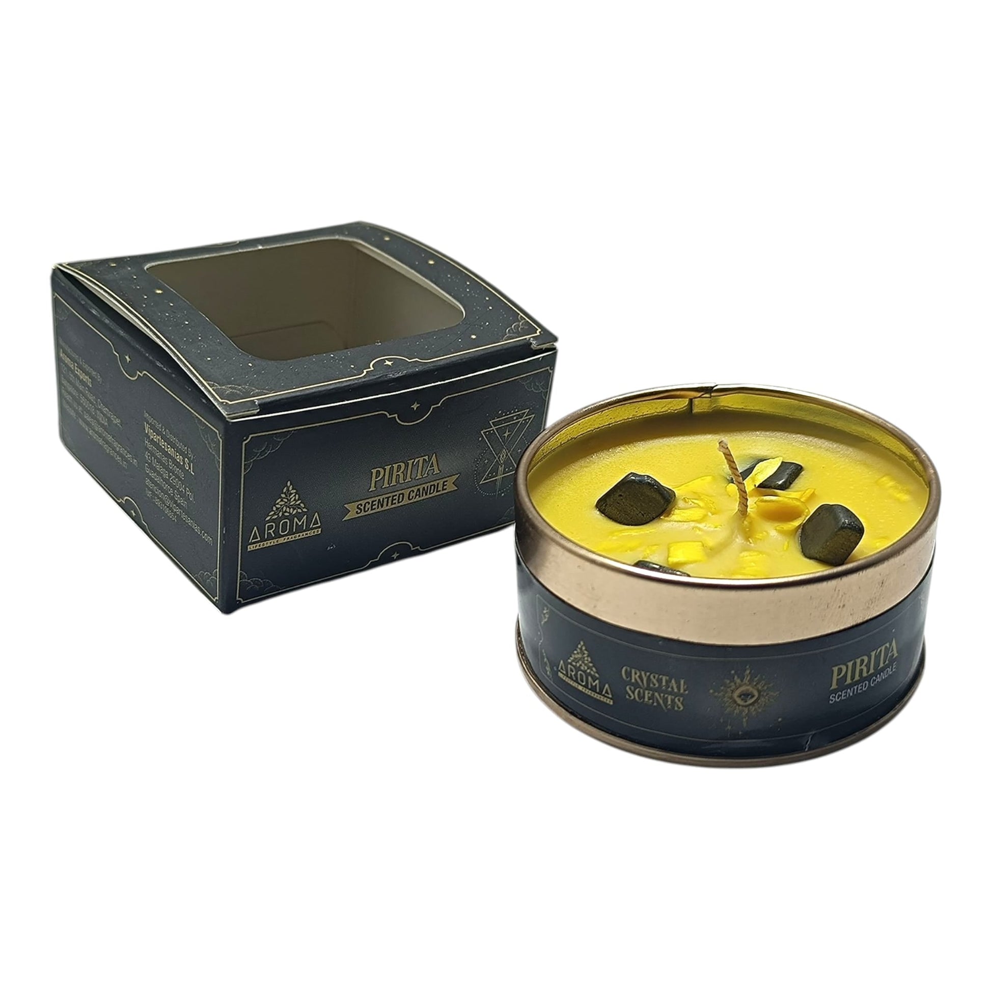 Vela Limon Aromatizada Con Mineral Pirita 6 Horas Duracion TODOMINERAL