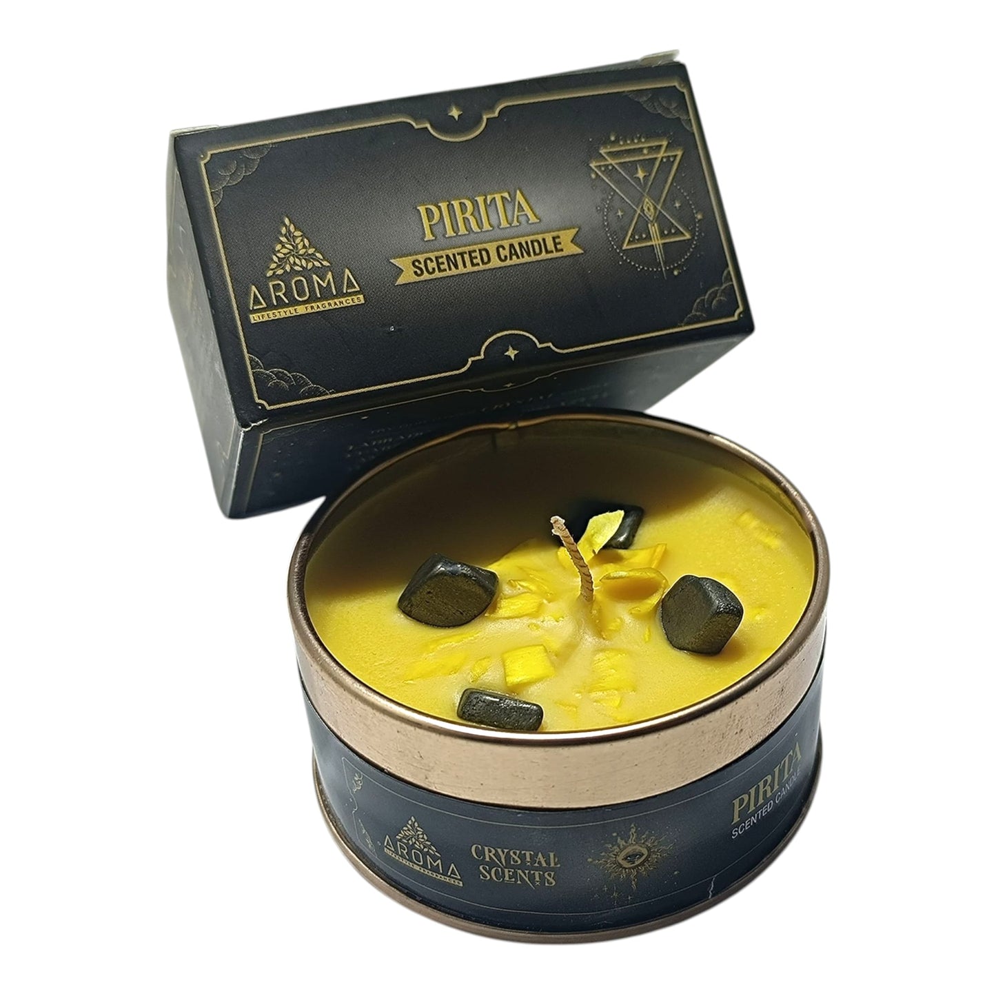 Vela Limon Aromatizada Con Mineral Pirita 6 Horas Duracion TODOMINERAL