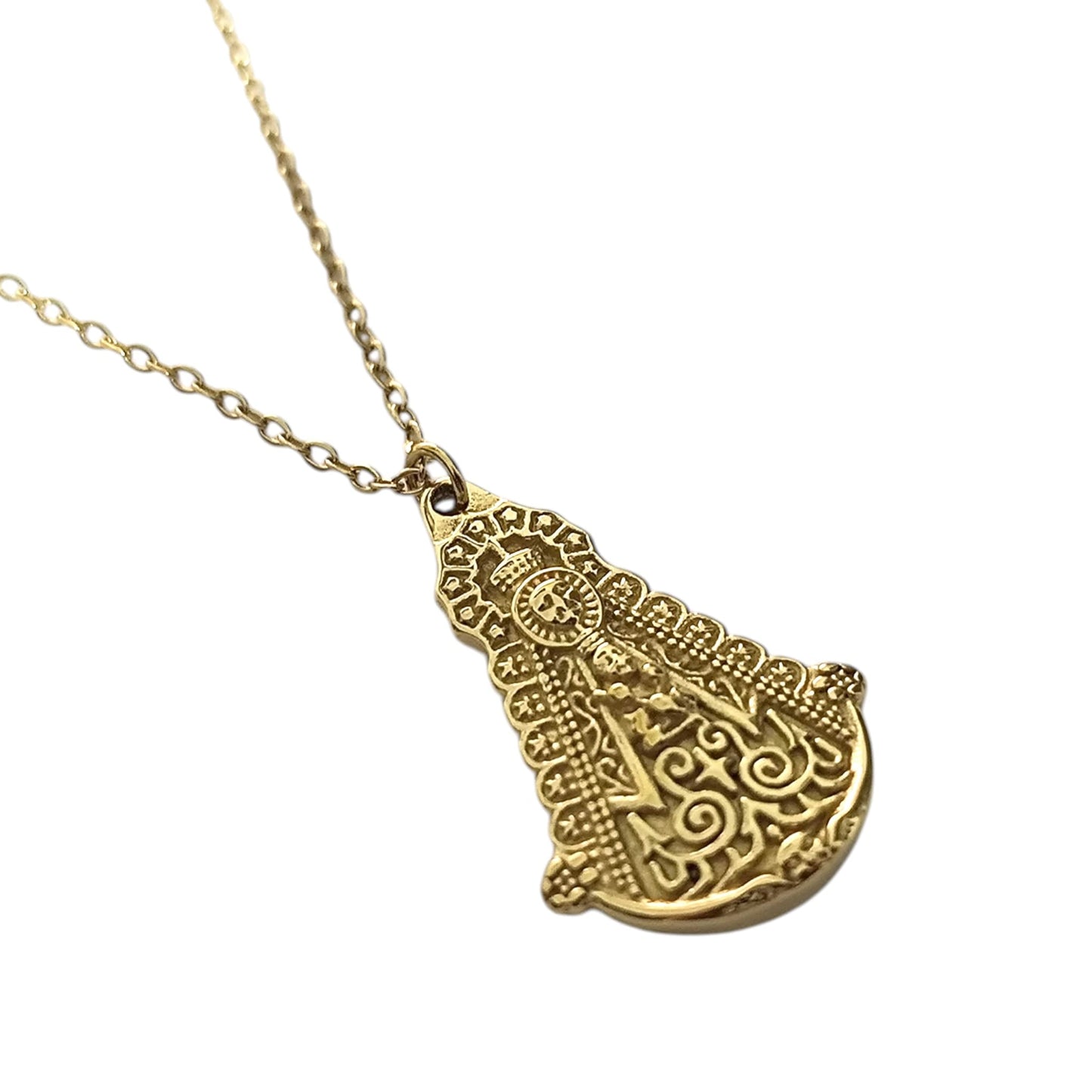 Collar Acero Inoxidable Virgen Del Rocio ELIGE TAMAÑO CADENA TODOMINERAL