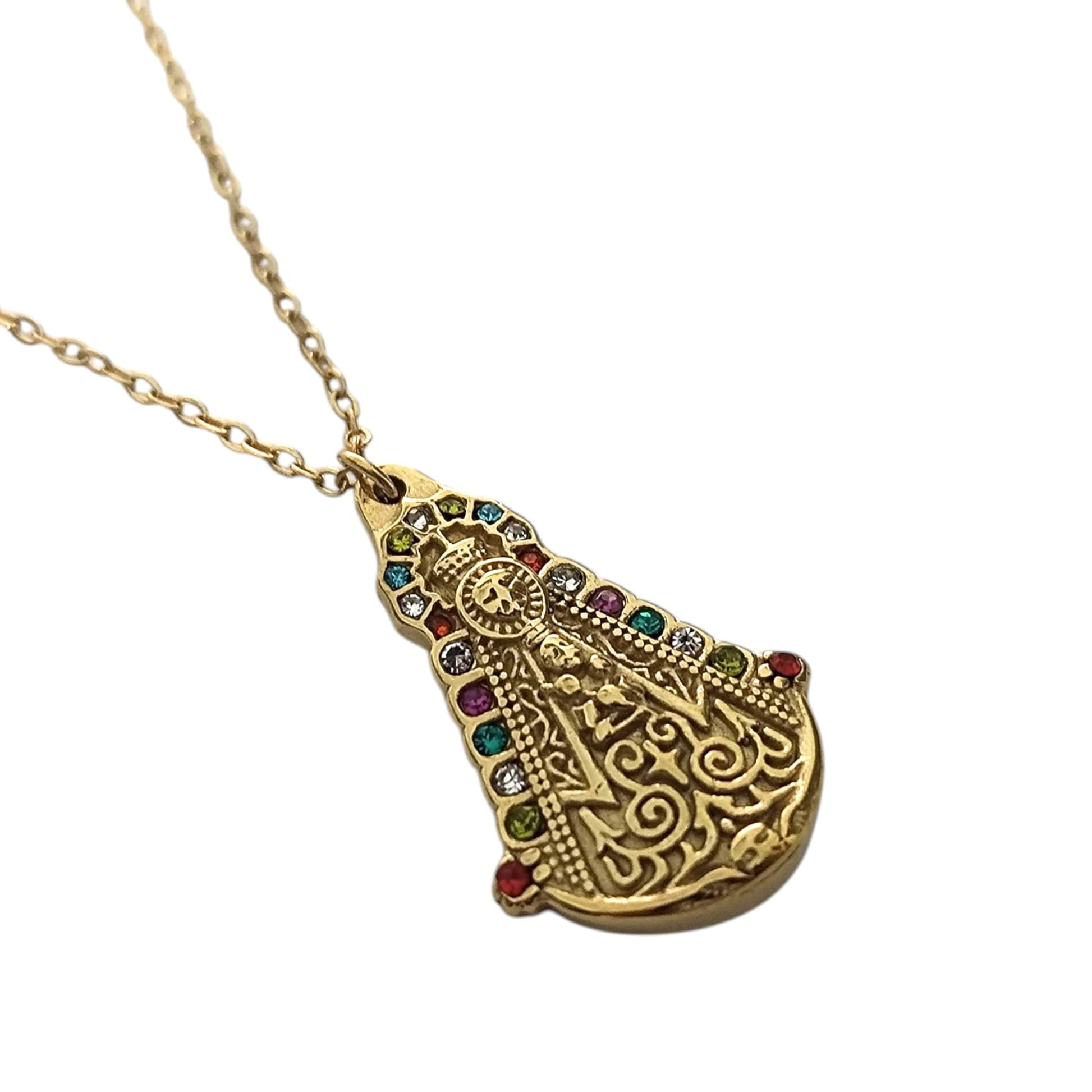 Collar Acero Inoxidable Virgen Del Rocio ELIGE TAMAÑO CADENA TODOMINERAL