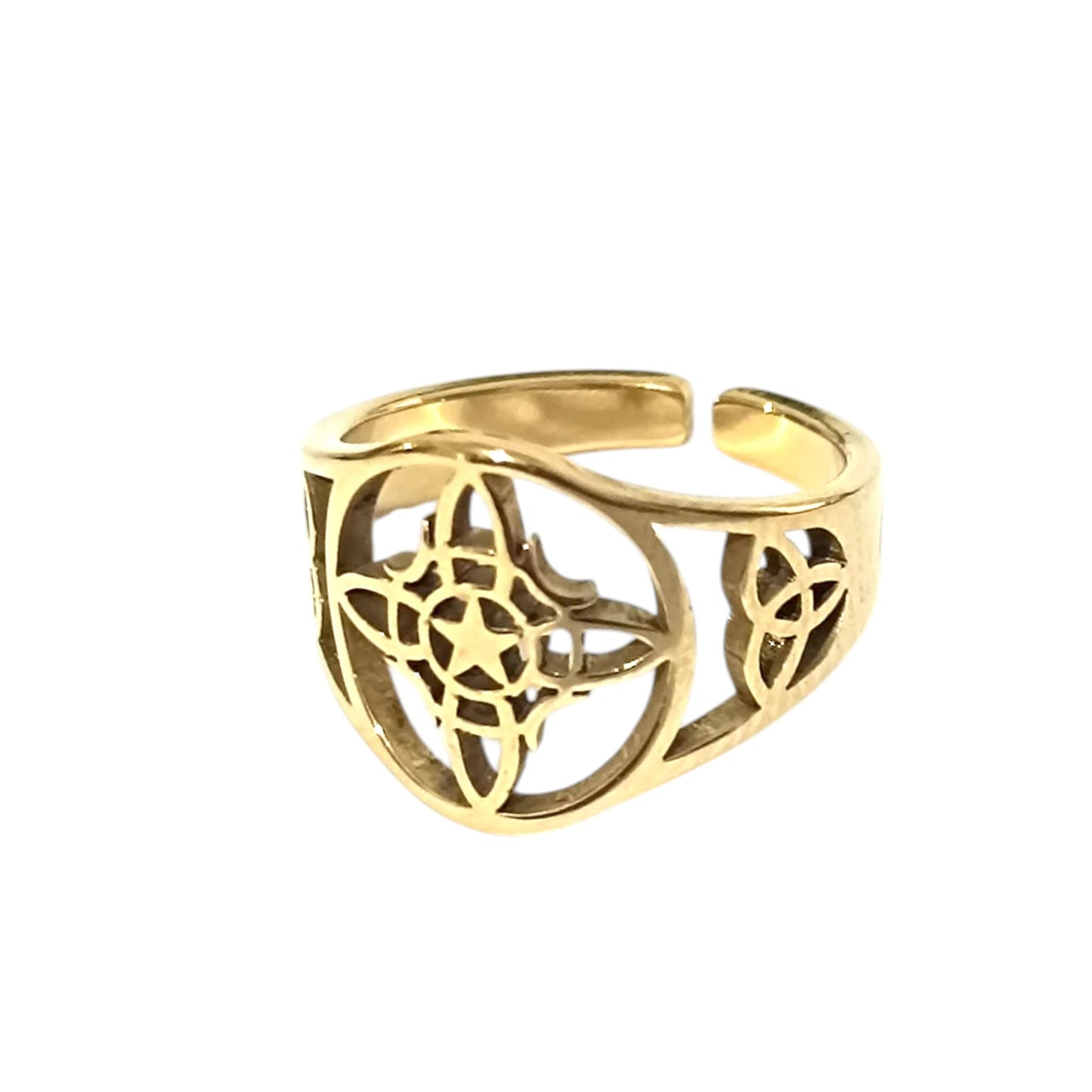 Anillo Adaptable Acero Nudo De Bruja ELIGE MODELO TODOMINERAL