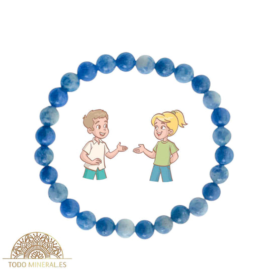 Pulsera Combinada Piedra Sodalita y Lapislázuli Para Comunicación Autoexpresión Piedra De 6 mm - TODOMINERAL