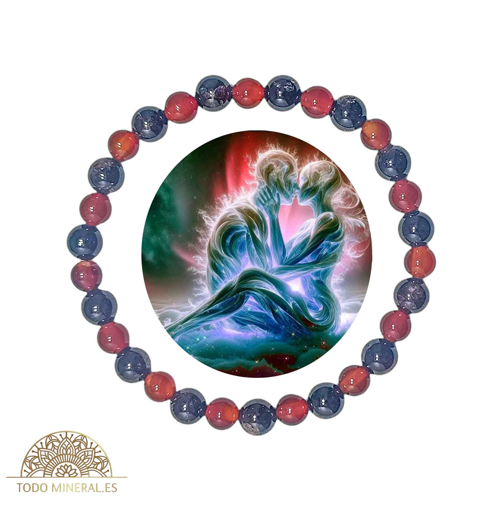 Pulsera Combinada Piedra Granate y Carneola Para Enrgía Sexual Piedra De 6 mm - TODOMINERAL