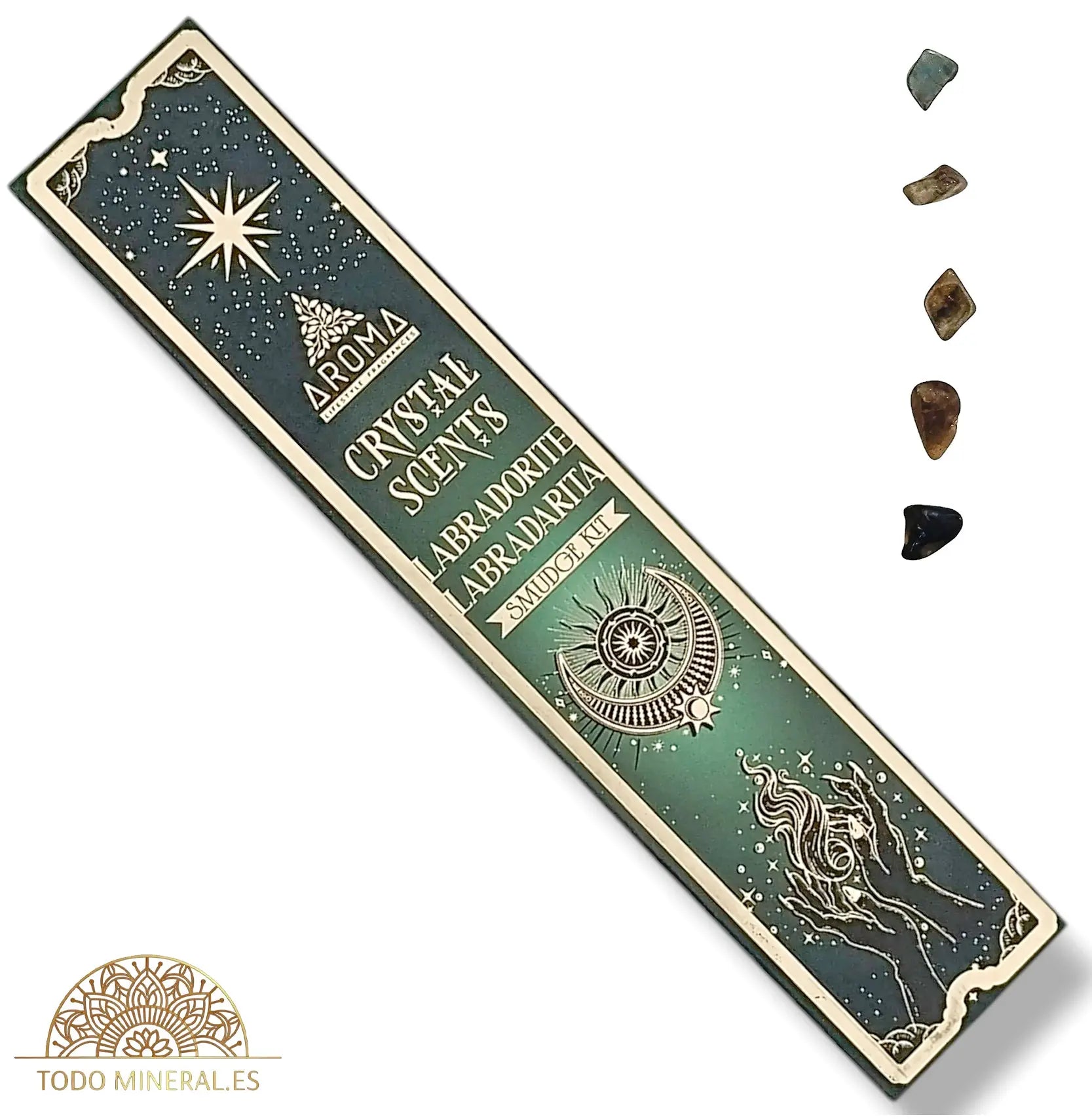 Paquete 20 Gramos De Incienso Marca Aroma Crystal Scents Labradorita - TODOMINERAL