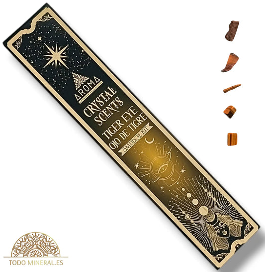 Paquete 20 Gramos De Incienso Marca Aroma Crystal Scents Ojo De Tigre - TODOMINERAL