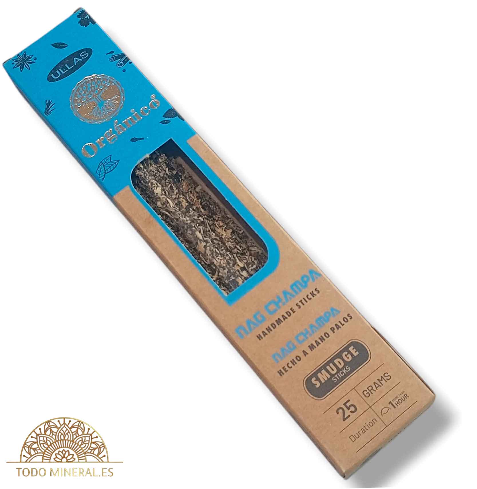 Paquete 25 Gramos De Incienso Orgánico Marca Ullas Nag Champa - TODOMINERAL