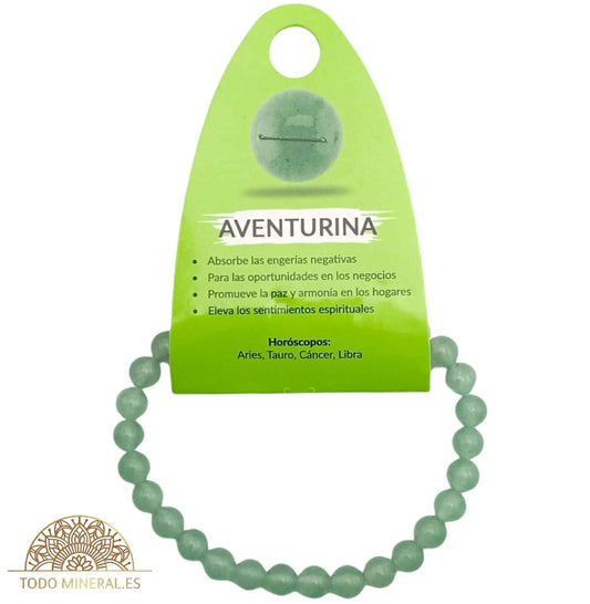 Pulsera Piedra Natural Aventurina  6 mm - TODOMINERAL