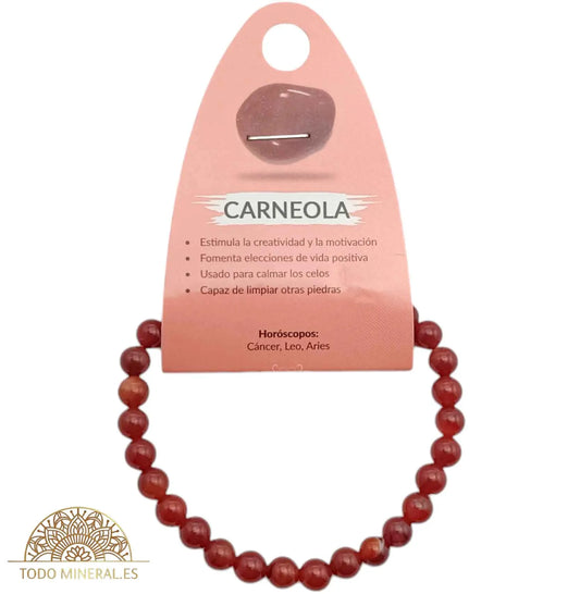 Pulsera Piedra Natural Carneola 6 mm - TODOMINERAL