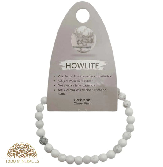 Pulsera Piedra Natural Howlite 6 mm - TODOMINERAL