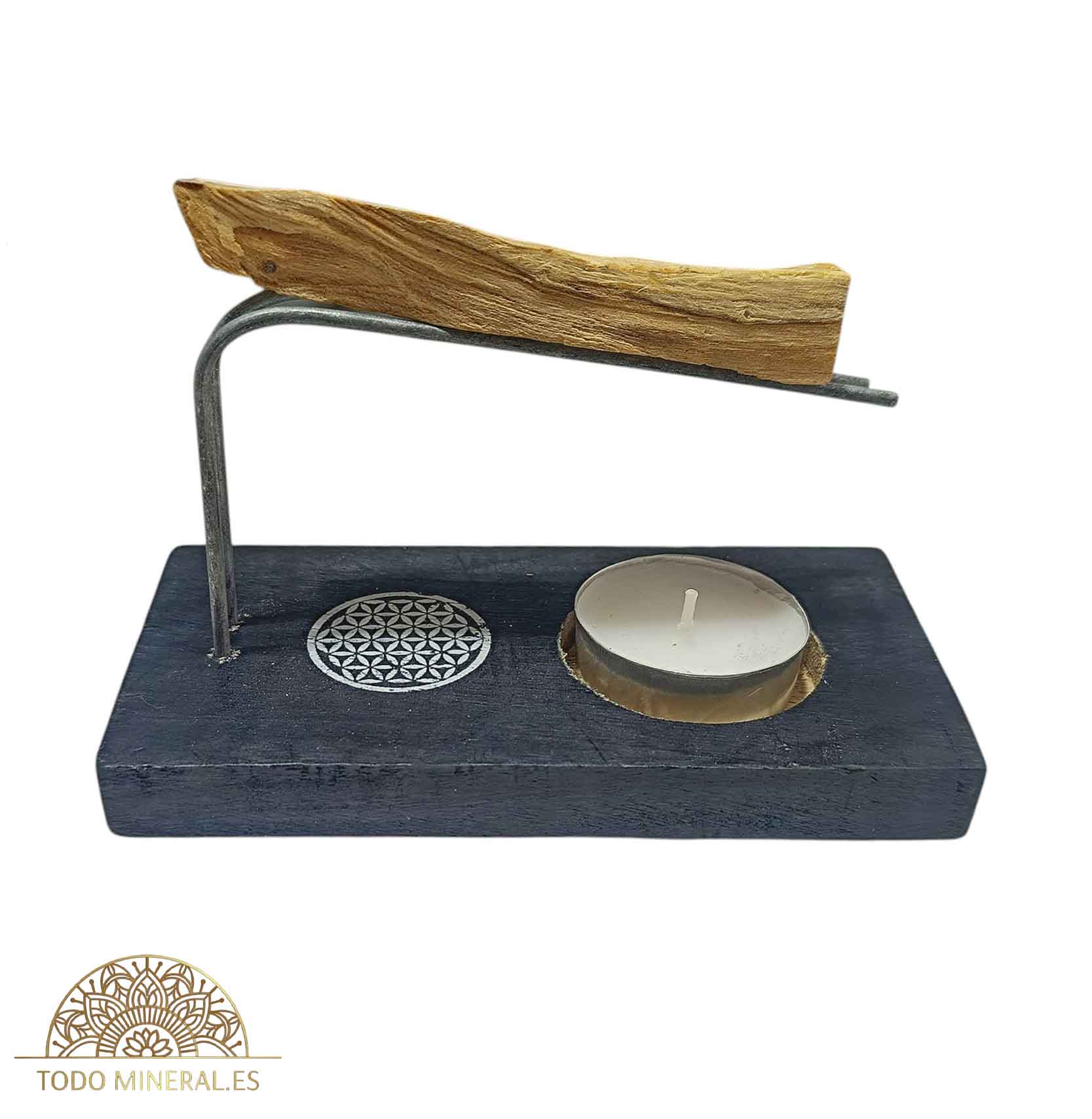 Quemador En Madera Para Palo Santo 14x7 cms Aprox PORTA INCIENSOS