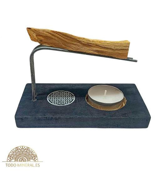 Quemador En Madera Para Palo Santo 14x7 cms Aprox PORTA INCIENSOS