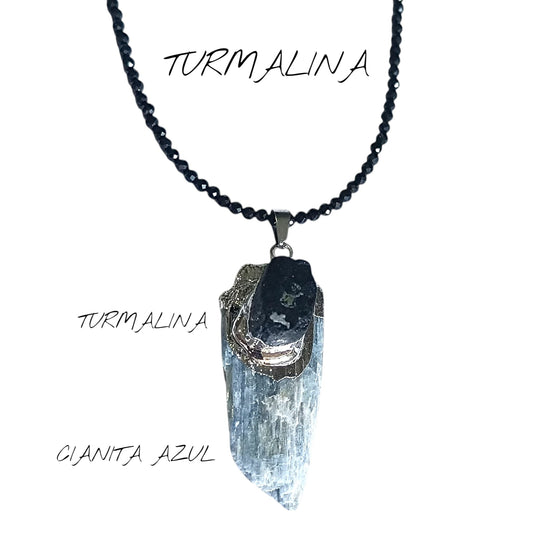 Collar 40+5 Cms Piedra Natural Facetada Con Cierre Acero Y Colgante Triple Proteccion (ELIGE TU MINERAL) TODOMINERAL