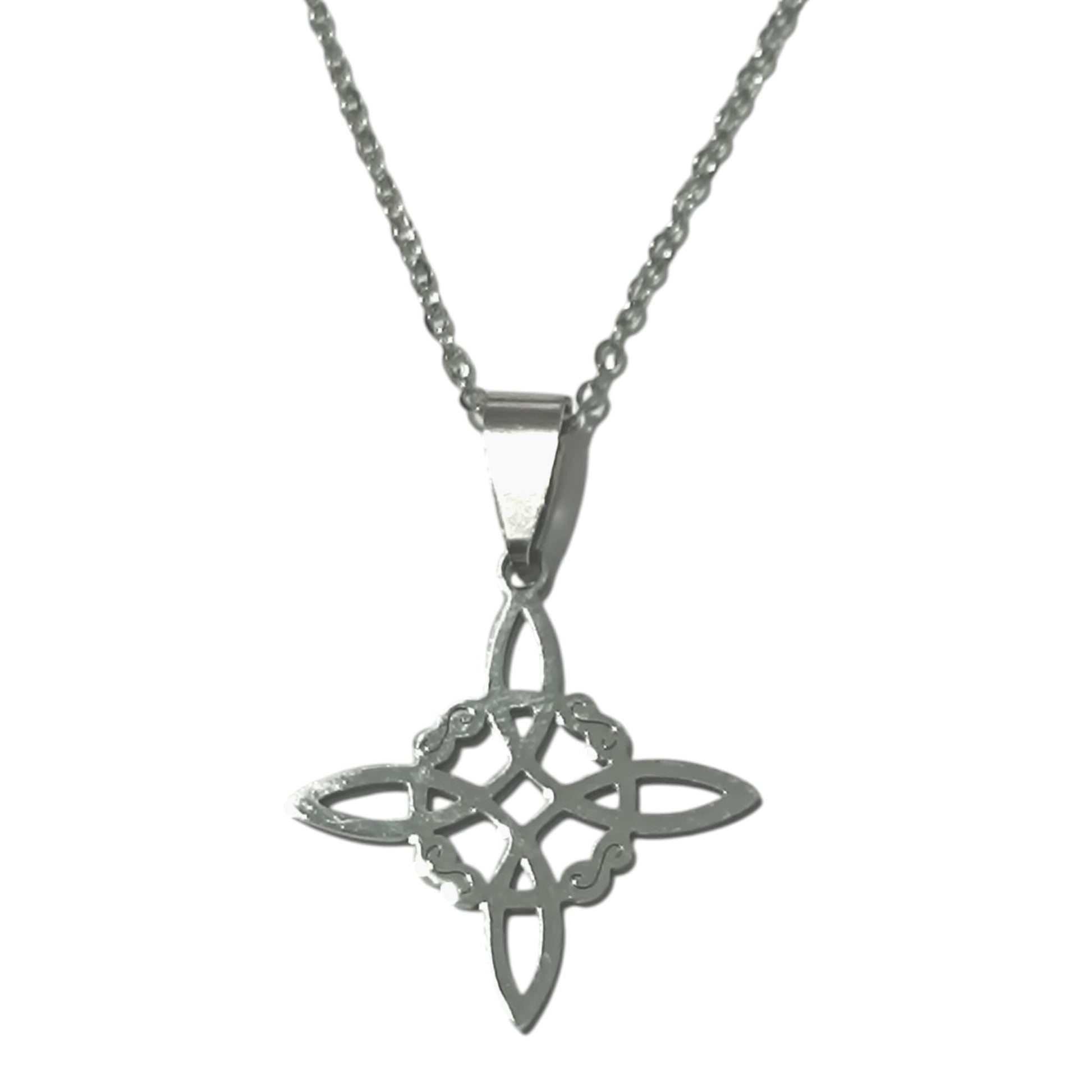 Collar Nudo De Bruja En Acero Inoxidable Con Cadena 40 Cms TODOMINERAL