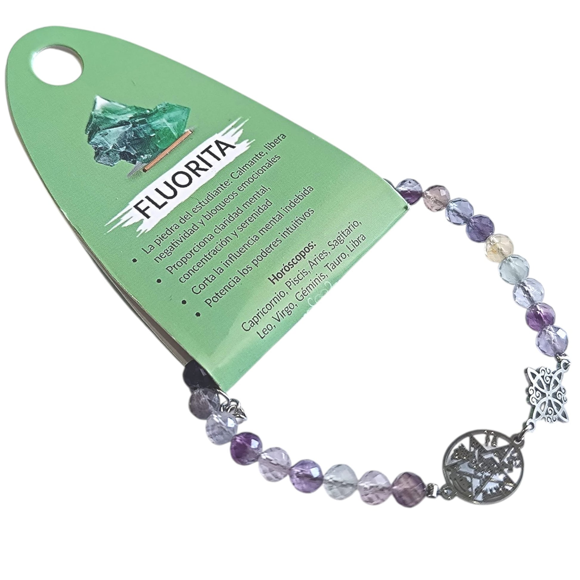 Pulsera Acero Doble Protección Tetragramaton Nudo De Bruja Y Piedra Turmalina Facetada O Cianita Azul PULSERA ACERO