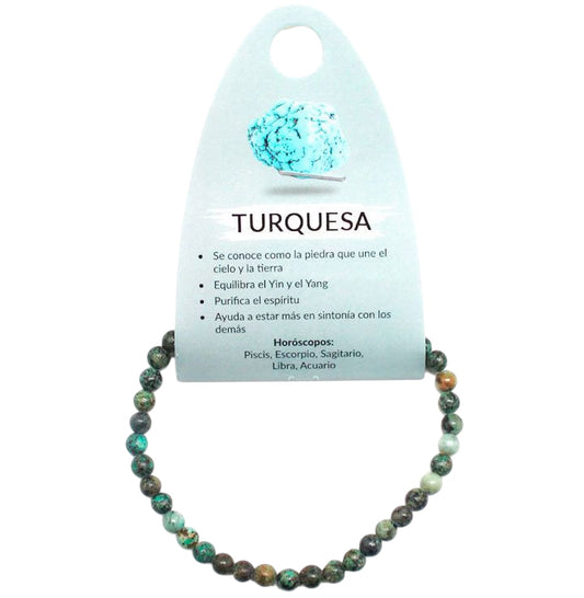 Pulsera Piedra Natural Piedra Turquesa Aafricana 4 MM PULSERAS MINERALES