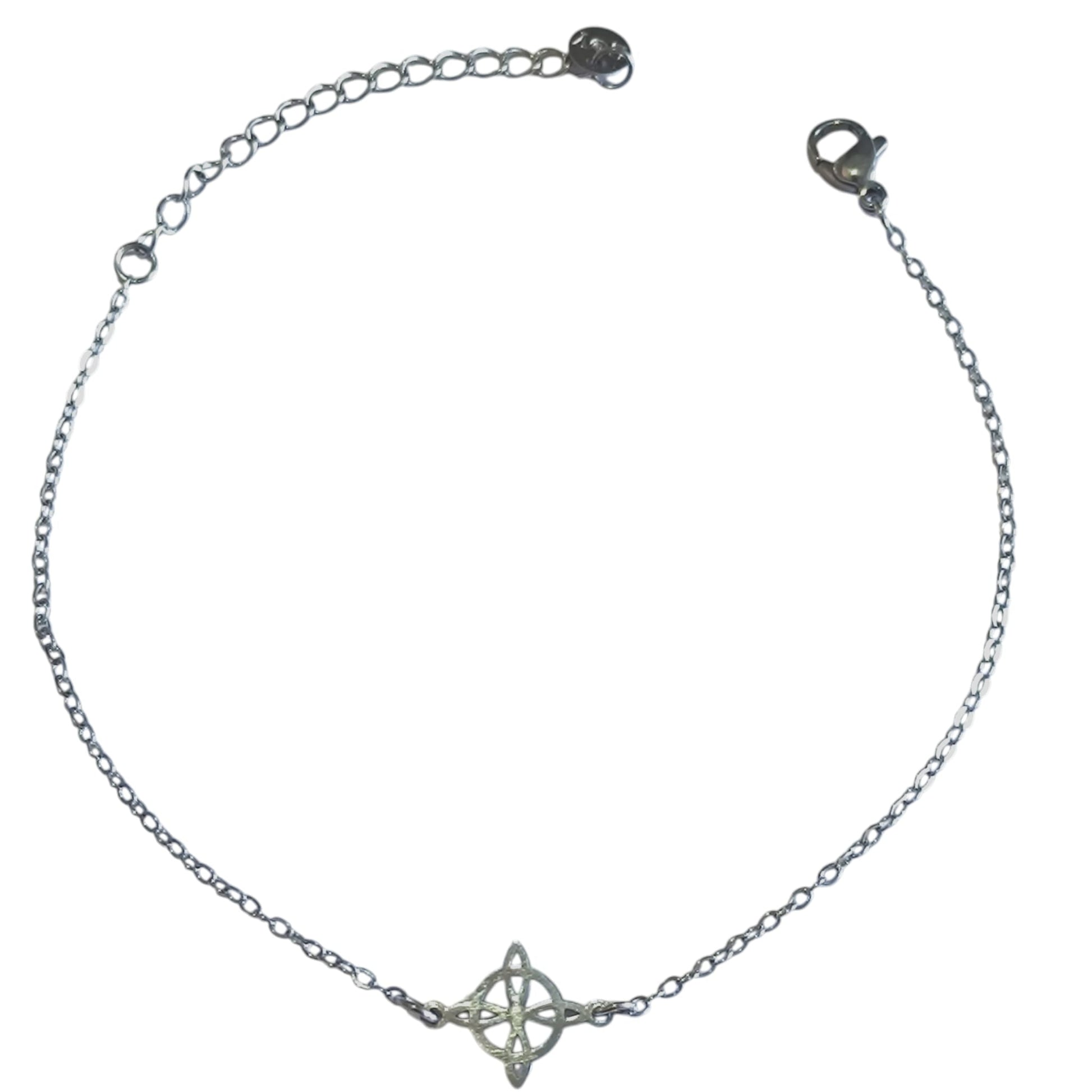 Juego Pulsera + Tobillera Nudo de Bruja | Acero Inoxidable Ajustable PULSERA ACERO