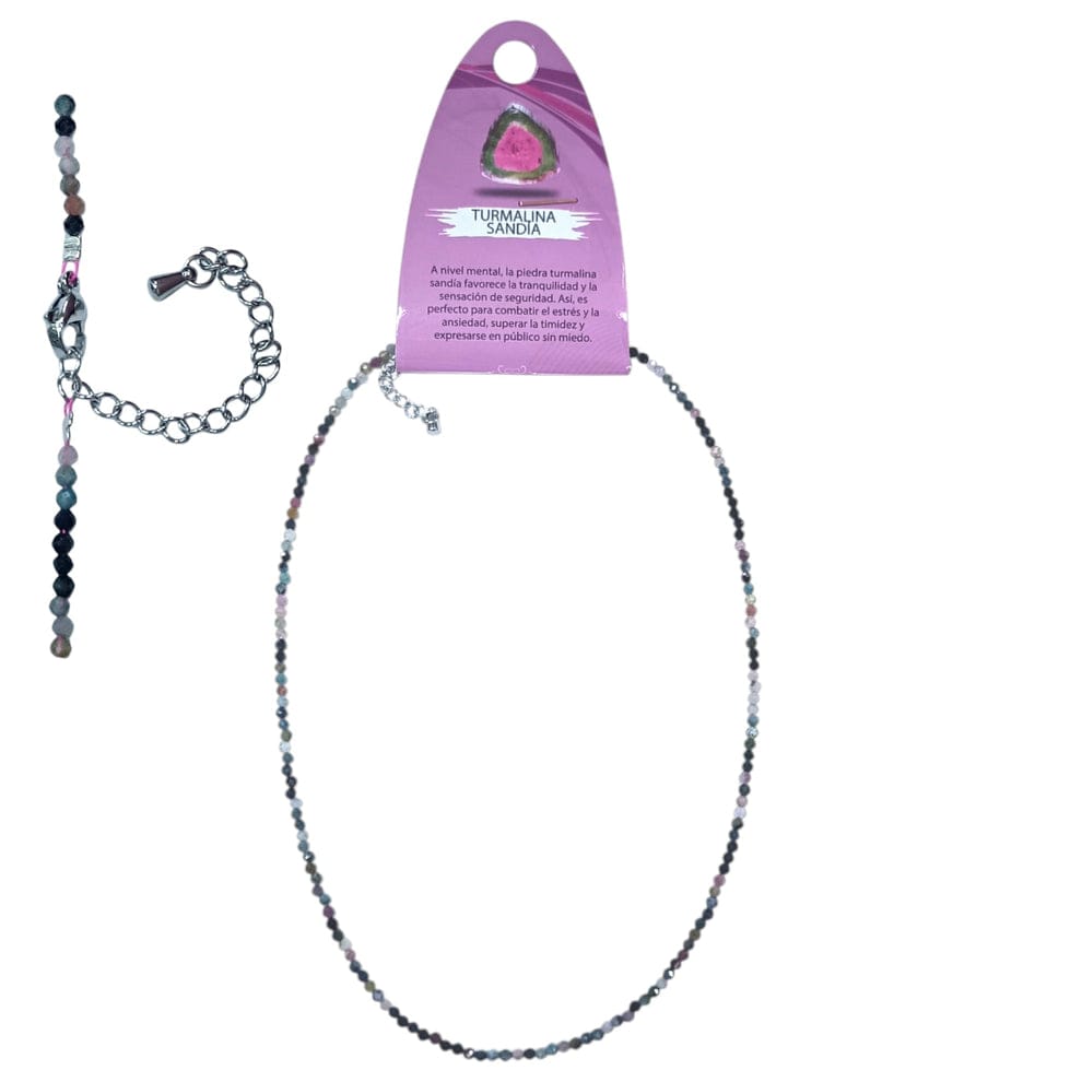 Collar Piedra Natural 2 mm 40 Cms+ 5 Cadena Extensión Con Cierre En Acero  ELIGE TU MINERAL FAVORITO TODOMINERAL