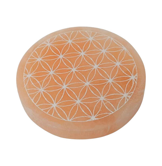 Plato Selenita 10 Cms Para Limpieza Minerales Diferentes Grabados (ELIGE EL TUYO) TODOMINERAL