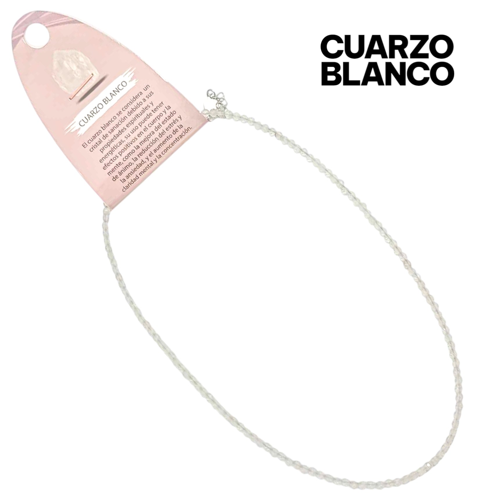 Collar Piedra Natural 2 mm 40 Cms+ 5 Cadena Extensión Con Cierre En Acero  ELIGE TU MINERAL FAVORITO TODOMINERAL