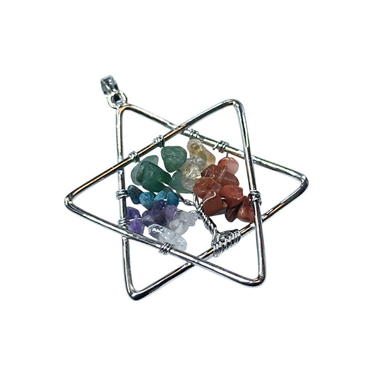 Collar Colgante Metal Con Minerales 7 Chakras | Incluye Cadena Acero Finita TODOMINERAL