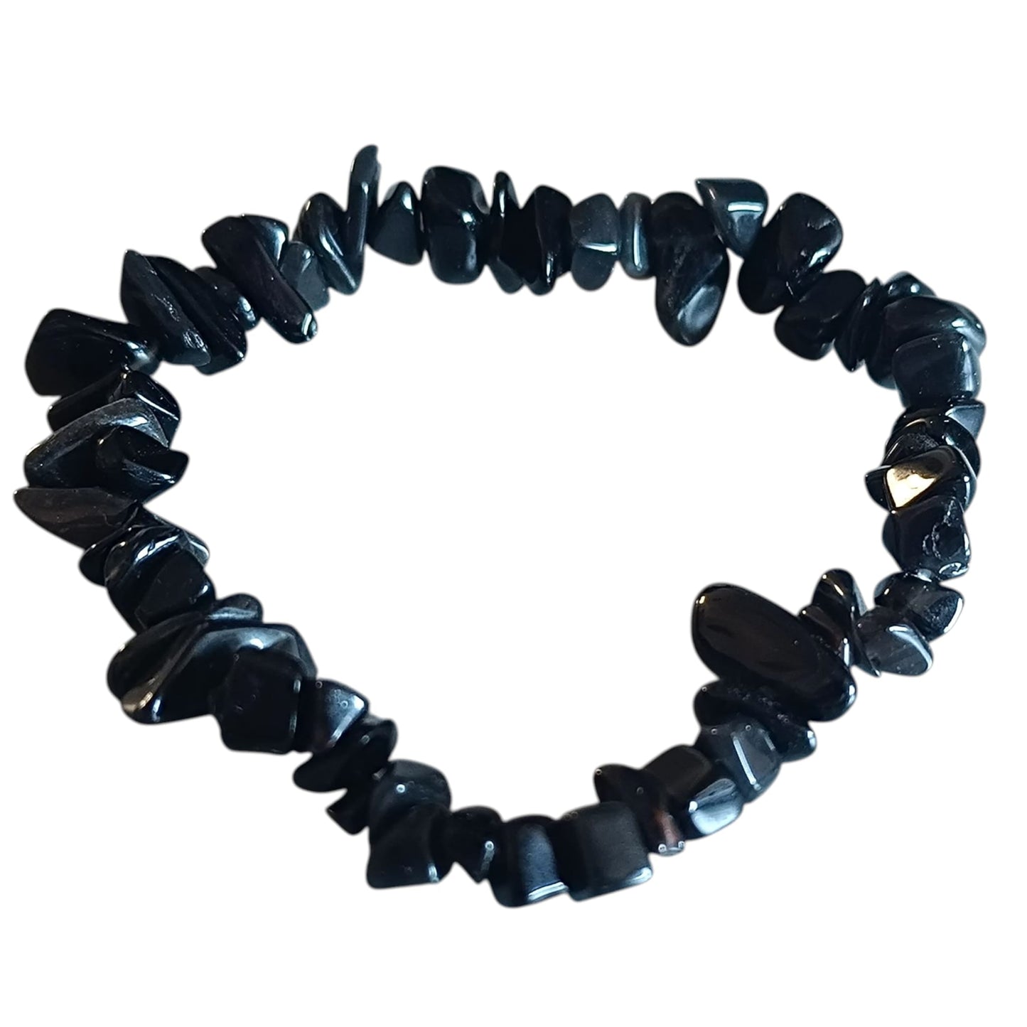 Pulsera Elástica Chip Piedra Obsidiana PULSERAS MINERALES