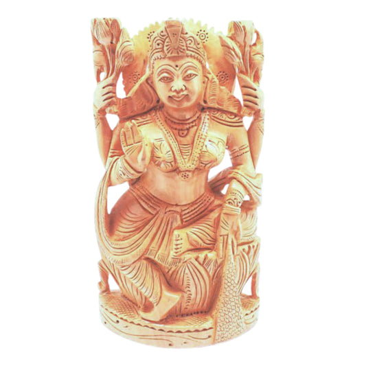 Figura Laksmi Tallada A Mano 21 Cms Aprox