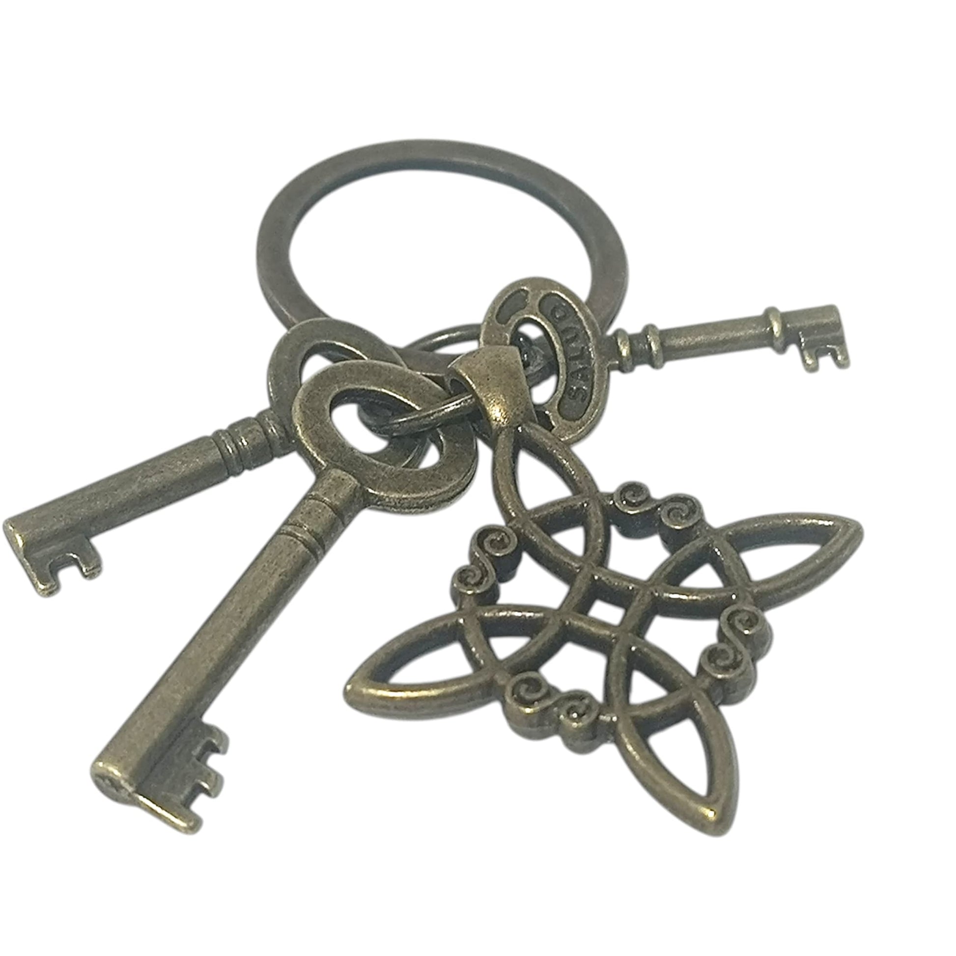 Llavero Metal Nudo De Bruja Y Llave Abrecaminos TODOMINERAL