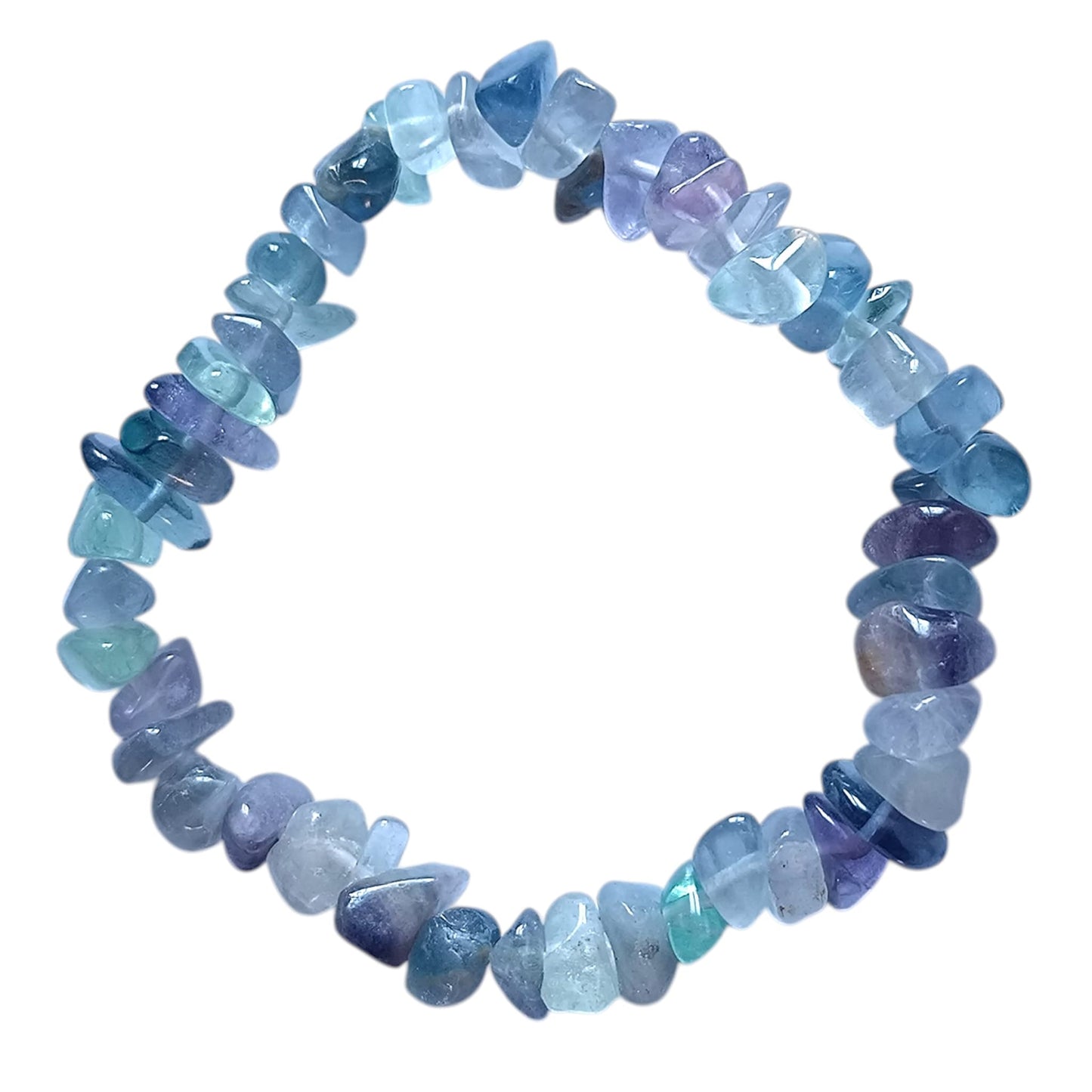 Pulsera Elástica Chip Piedra Fluorita PULSERAS MINERALES