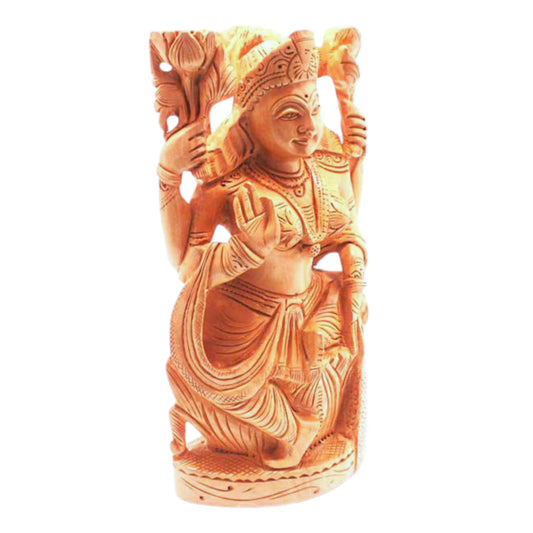 Figura Laksmi Tallada A Mano 21 Cms Aprox