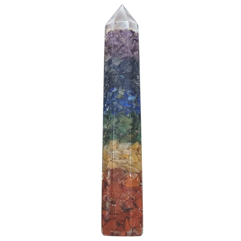 Obelisco Resina Orgonita Y Mineral 16 Cms Aprox OBELISCO MINERAL
