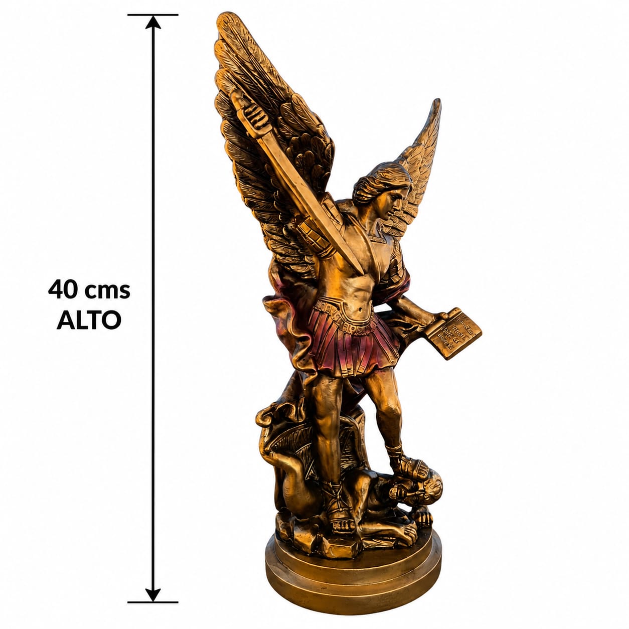 Figura Grande Arcángel San Miguel En Resina 40 Cms TODOMINERAL