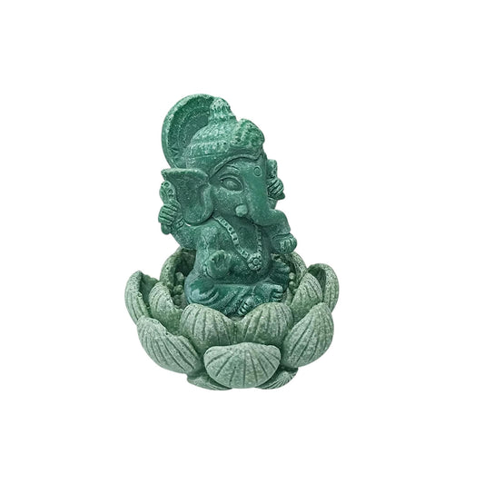 Figura En Resina Mini Ganesha Con Flor De Loto 7 Cms 0600104489 TODOMINERAL