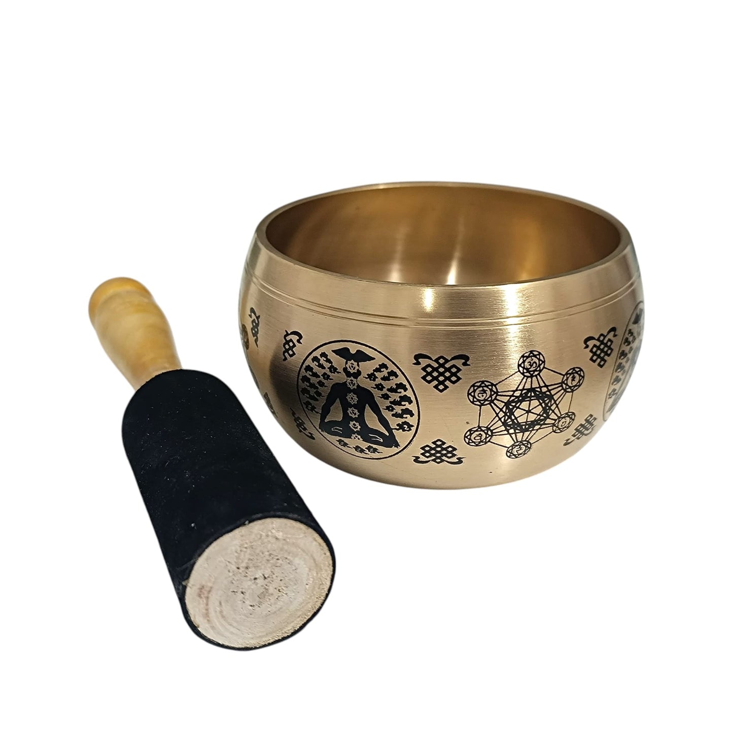 Cuenco Tibetano 4 Metales Grabado Metatron 11 Cms (Incluye Mazo) TODOMINERAL