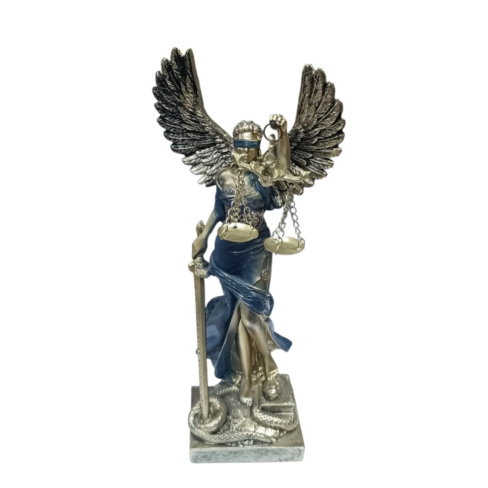 Figura En Resina Diosa De La Justicia Con Alas 25 Cms Apox Color Azul 600102896 TODOMINERAL