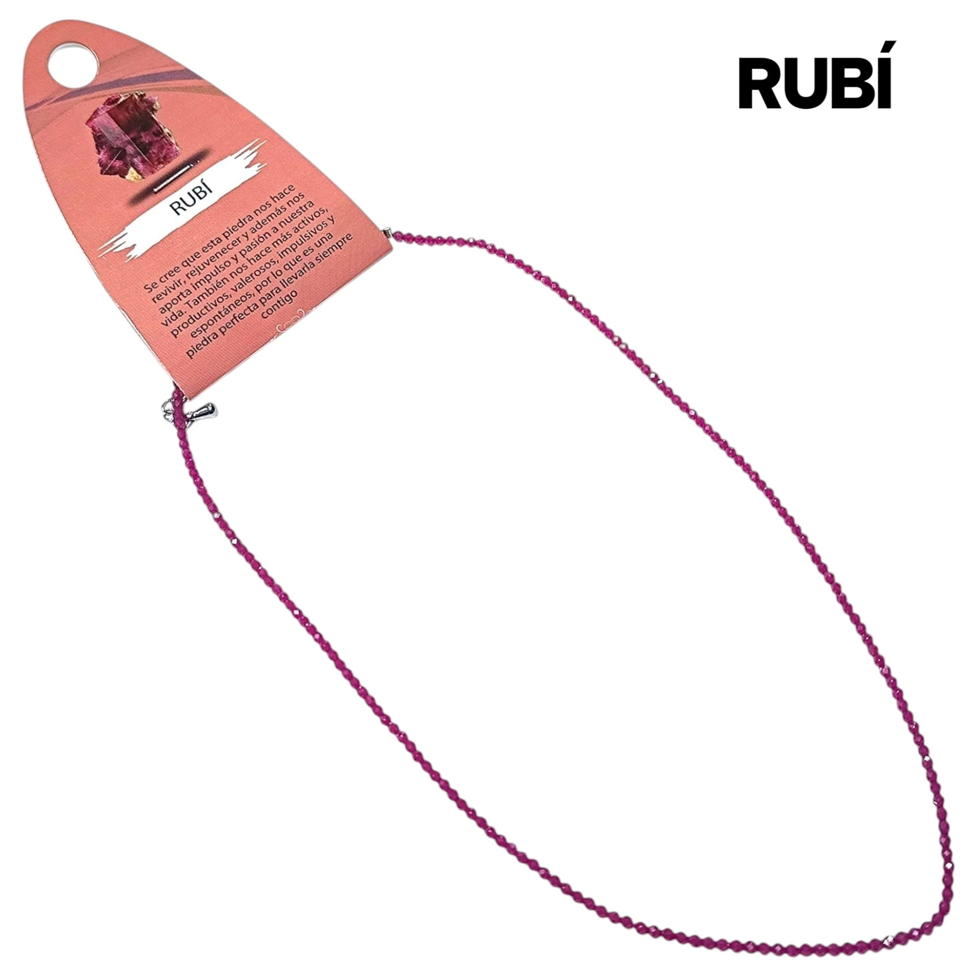 Collar Piedra Natural 2 mm 40 Cms+ 5 Cadena Extensión Con Cierre En Acero  ELIGE TU MINERAL FAVORITO TODOMINERAL