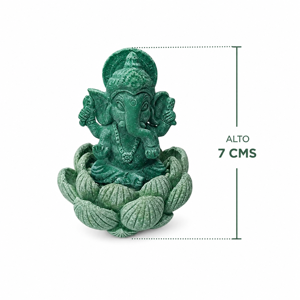 Figura En Resina Mini Ganesha Con Flor De Loto 7 Cms 0600104489 TODOMINERAL