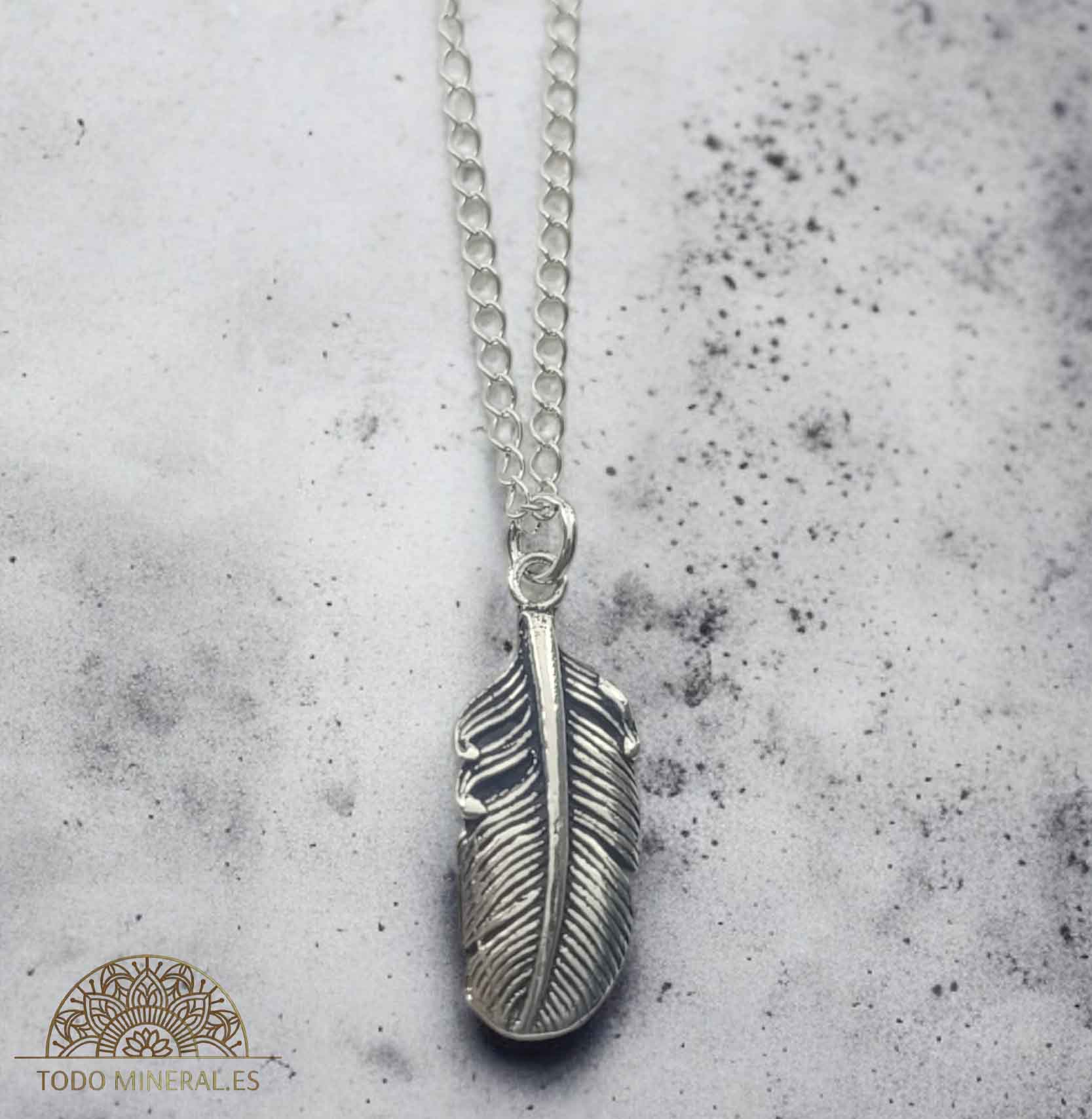 Colgante Pluma Con Cadena Plata 925 TODOMINERAL