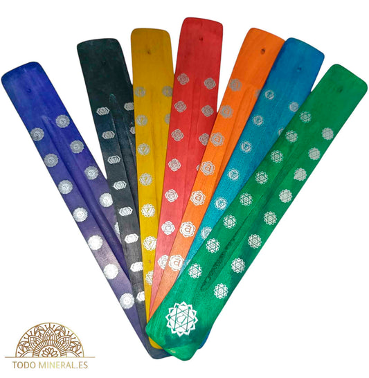 Porta Incienso Símbolo Chakras En Madera Para Varilla Inciensos PORTA INCIENSOS