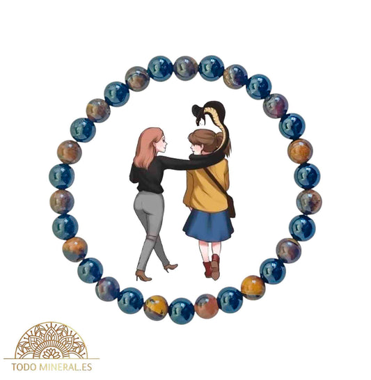Pulsera Combinada Piedra Turmalina y Ojo De Tigre Para Protección Contra Envidia Piedra De 6 mm - TODOMINERAL