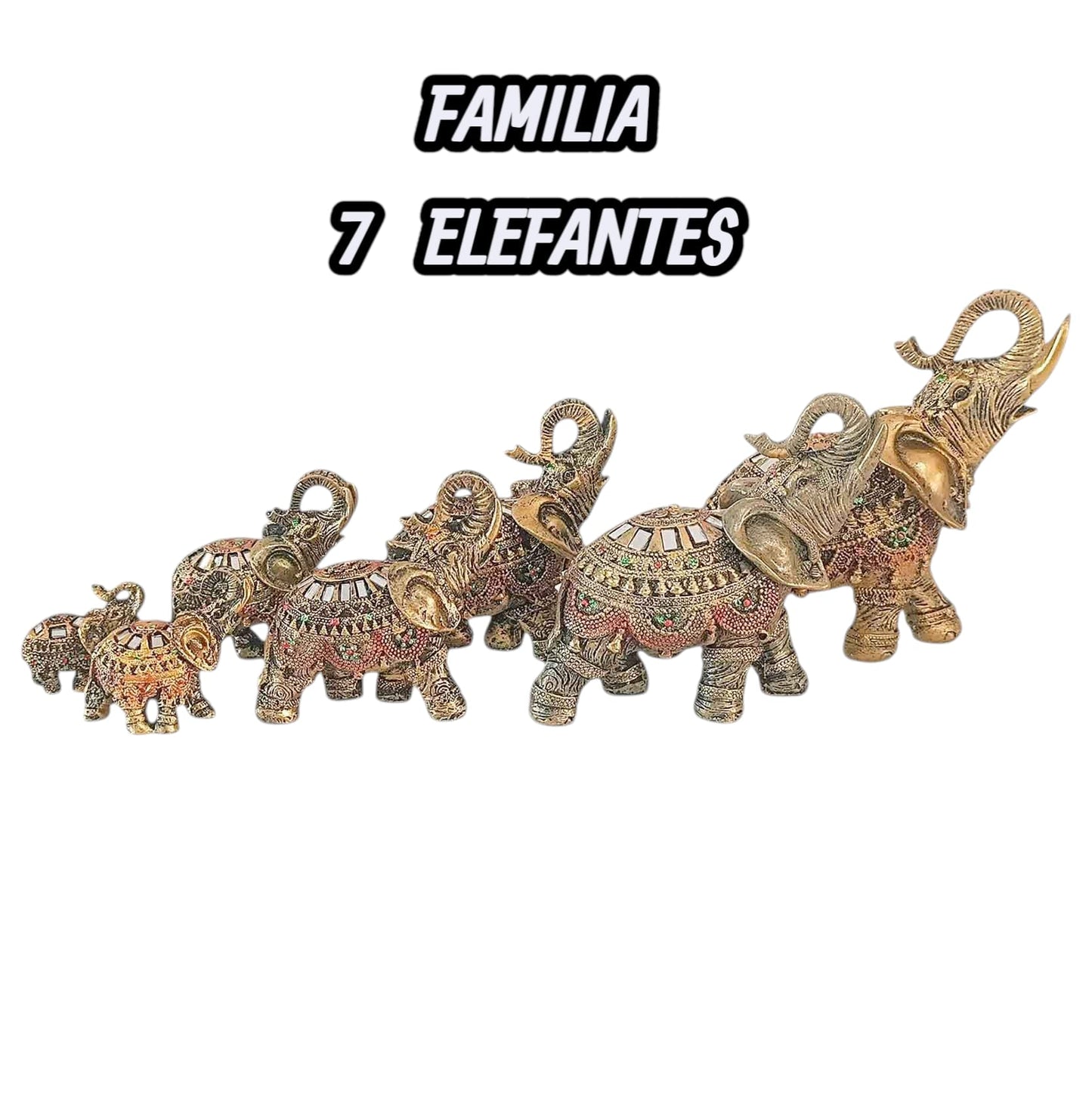 Figuras 7 Elefantes Diferentes Tamaños Desde 6 a 16 Cms y Azul TODOMINERAL
